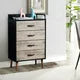 Dresser for Bedroom 4 Drawer Dressers & Chests of Drawers Small Fabric Storage Tower for Closet Nursery Kids and Adult,Gray and Black
