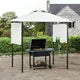 13' x 4.5' Outdoor Gazebo, Iron Double Tiered Grill Gazebo with Bar Counters and Extendable Shades for Garden, Patio, Backyard or Deck