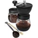 Triple Tree Manual Coffee Grinder with Ceramic Burrs, Hand Coffee Mill with Two Glass Jars(11oz each), Brush and 2 Tablespoon Scoop