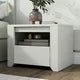 Nightstand, Wood Bedside Table Cabinet with 1-Drawer and A Storage Shelf for Bedroom Solid Wood Legs, Off White