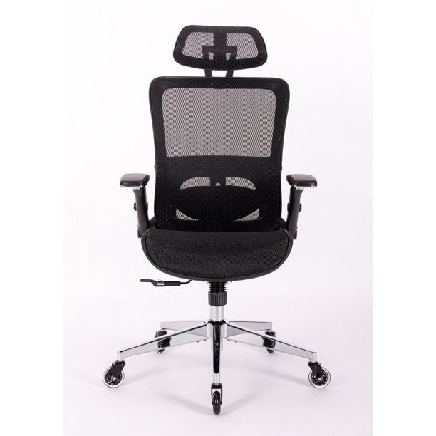 Ergonomic Office Chair,Computer Swivel Game Chair,Rolling Home Desk Chair with 4D Adjustable Flip Armrests,Adjustable Lumbar Support and Blade Wheels,Mesh Task Chair for Bedroom Dorm Study,Black