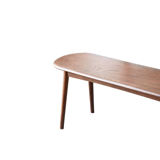 Oak Wood Dining Bench with Tapered Legs, Mid-century Modern Bed Bench ...