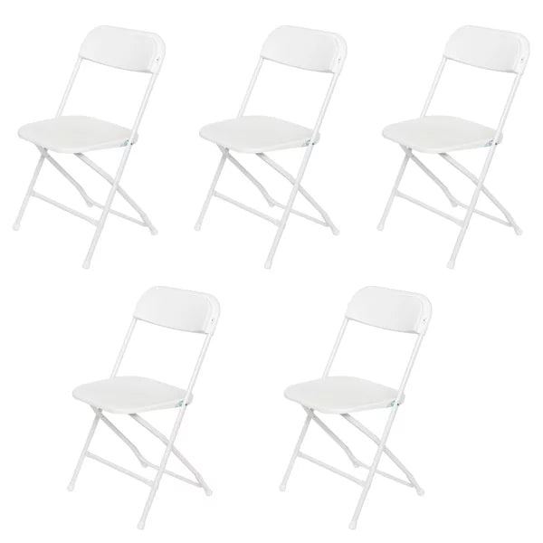 5 Pack Plastic Folding Chair, Portable Patio Chairs, Stackable Commercial Seat with Steel Frame, 260lbs Weight Capacity, Fold up Event Chairs, for Office Wedding Party Picnic Kitchen
