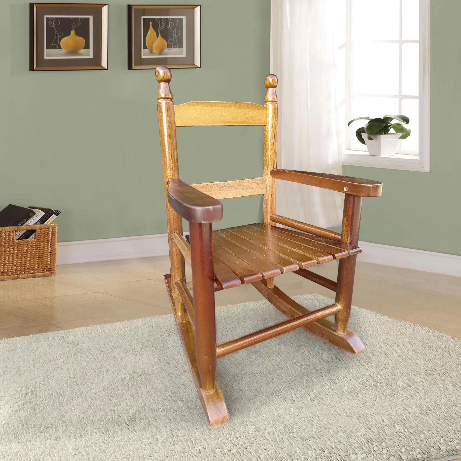 Children's Rocking Chair with Smooth Surface and Footrests, Toddler Rocking Chair with Backrest Armrests and Smooth Surface for Living Rooms, Bedrooms,Weight Limit 110 LBS