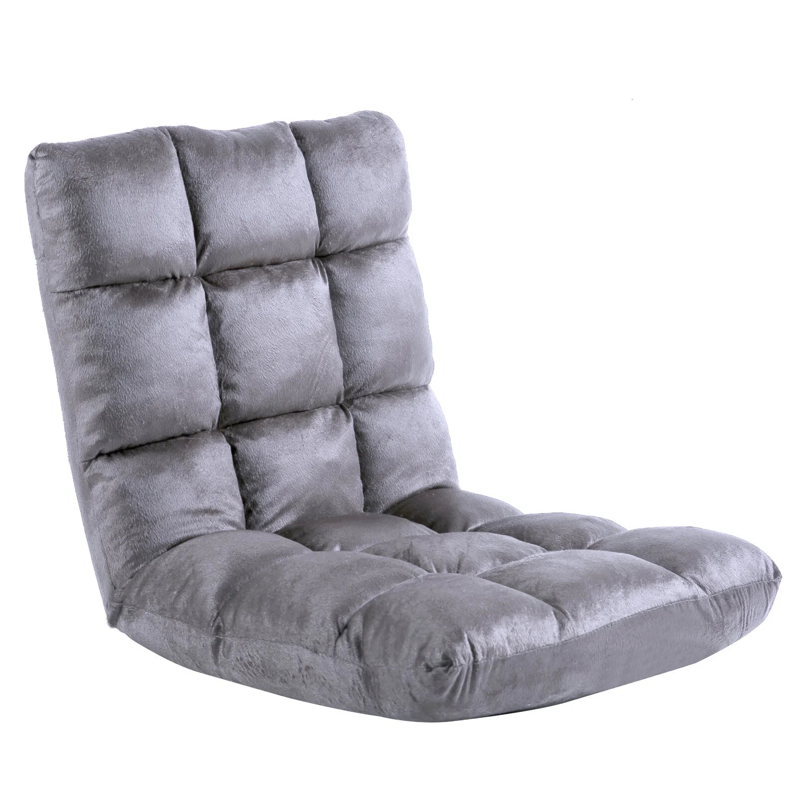 Indoor 5-Position Adjustable Floor Chair with Back Support,Folding Padded Gaming Sofa Chair,Lounge Chair for Adults Video Gaming,Meditation,Reading,Grey