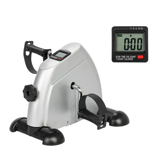 Mini Exercise Bike, Under Desk Bike Pedal Exerciser, Portable Foot Cycle Arm & Leg Peddler Machine with LCD Screen Displays, Home Use Hands and Feet Trainer