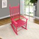 JINS&VICO Stylish Wooden Porch Rocker Chair Solid Hardwood Construction, Wide Seat and Armrest, Casual Rocking Chair for Balcony, Porch (Red)