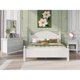 Solid Wood Bedroom Furniture Set, 4-Piece Bedroom Set, Queen Platform Bed Frame with Headboard and Footboard, Mid-Century Modern Wood Bed Frame with Nightstand, Mirror, Storage Wood Dresser, White