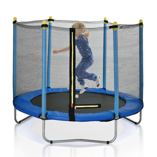 60" Trampoline for Kids - 5ft Outdoor & Indoor Mini Toddler Trampoline with Net, Birthday Gifts for Kids, Gifts for Boys & Girls, Baby Toddler Trampoline Toys, Age 1-7(Blue)