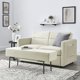 Convertible Sofa Bed with Two Arm Pocket, Loveseats Sofa Bed with Pull-Out Bed and Extra Bench,2-in-1 Sleeper Sofa for Living Room Bedroom,Beige