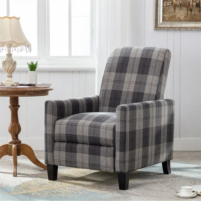 Recliners Chair, Manual Rocker Recliner Cloth Chair with Thick Seat Cushion & 150 Degrees Adjustable Backrest, Adjustable Reclining Chairs Single Modern Recliners for Bedroom Living Room, Grey Mix