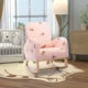 Rocking Chair for Nursery, Modern Upholstered Rocker Chair with High Back and Side Storage Pocket, Comfy Leisure Accent Armchair for Bedroom, Living Room and Balcony, Pink