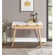 Computer Desk, Wood Vanity Desk, Multi-functional Writing Table with 3 Storage Drawers and Spacious Black Tabletop, 40''L x 18''W x 30''H, White