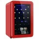24 Bottle Wine Cooler Refrigerator, Countertop Freestanding Wine Cellars Compressor System Champagne Chiller with 39-72°F Digital Temperature Control, UV-Protective Finish, Red