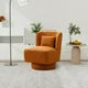 Swivel Accent Chair and Comfy Accent Sofa Chair, Boucle 360 Degree Swivel Barrel Club Chair with a Pillow, Leisure Chair for Bedroom Living Room Lounge Hotel Office, Caramel Boucle