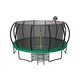 16FT Trampoline with Basketball Hoop, Recreational Trampolines with Ladder, Shoe Bag and Galvanized Anti-Rust Coating, Built-in Zipper Trampoline Round Outdoor Trampoline for Family, Green