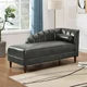 Chaise Lounge Indoor,Velvet Upholstered Chaise Lounge Chair with Armrest and One Pillow,Living Room Lounge Chair with Solid Wood Frame & Legs,Velvet Sofa Recliner Couch for Bedroom Office,Pewter