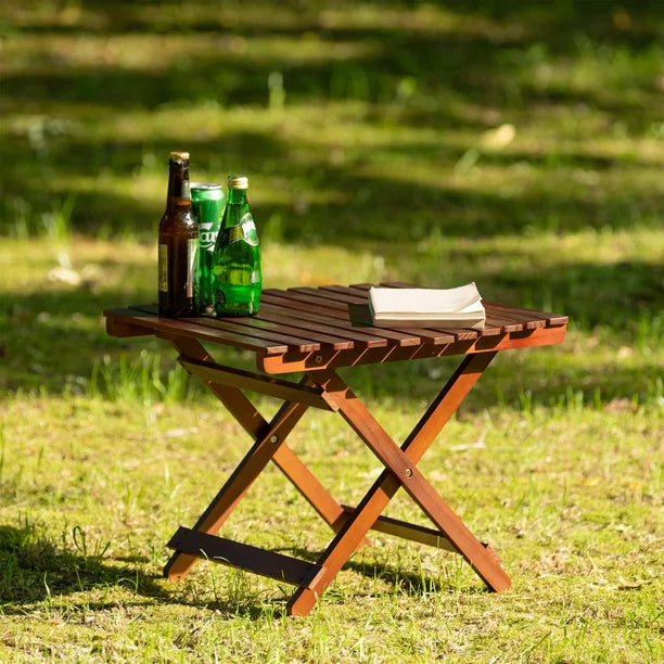 Folding Wood Table Portable Table, Outdoor/Indoor Table Garden Table, Easy Storage and Carry, Camping Table Tray Table Dinner Table Side Table Roll Up Table Picnic Table
