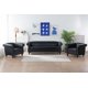 Chesterfield Sofa set,PU Leather Rolled Arm Chesterfield 3 Seater Sofa Single Sofa,Upholstered Sofa Couch with with Rolled Arms and Nailhead Trim Decoration for Living Room Bedroom Office,Black