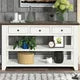 Solid Pine Wood Sofa Table, 48inch Console Table with 3 Storage Drawers and 2 Shelves, Modern Entryway Table for Living Room Hallway Kitchen Bedroom, Antique White