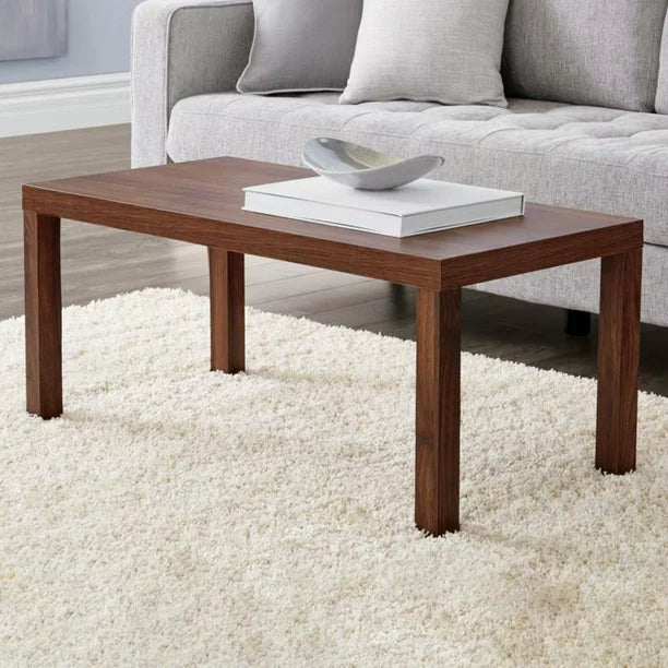 40"x20" Wooden Coffee Table, Modern Sofa Center Table Tea Table with Spacious Tabletop and Solid Wood Legs for Living Room, Dining Room, Walnut