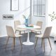 Dining Chairs Set of 4, Modern Kitchen Chairs with Soft Linen Seat Back, Upholstered Accent Side Chairs.with Wood Color Metal Legs, 4-Piece Office Chairs for Dining Room Living Room, Light Beige