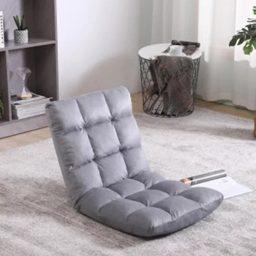 Adjustable Floor Chair, 5-Position Folding Sofa Chair with Back Support Folding Padded Gaming Sofa Chair, Lounge Chair for Adults Video Gaming, Perfect for Meditation, Reading, Gray