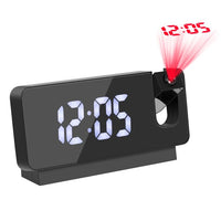 Projection Alarm Clock, Digital Alarm Clock with 180°Rotatable Projector and Clear LED Large Display, USB Charger, 12/24H Time Date Temp Display, Adjustable Brightness, for Living Room Bedroom