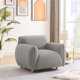 Accent Sofa, Oversized Arm Sofa Chair Extra-Deep Lounge Sofa Reading Armchair with Metal Legs, Fabric Leisure Chair Single Sofa Lounging Sofa for Living Room, 38.80''Lx31.90''Wx29.10”H, Dark Gray
