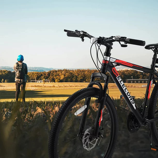 Modern Mountain Bike, 26 Inch Mountain Bike, Shimano 21 Speeds with Mechanical Disc Brakes, High-Carbon Steel Frame, Suspension MTB Bikes Mountain Bicycle for Adult & Teenagers, Red