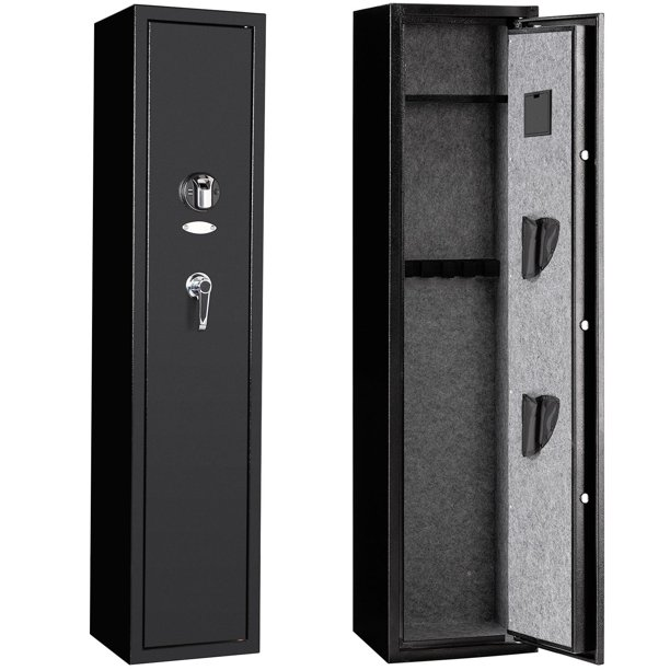 Triple Tree Biometric Fingerprint Large Rifle Safe, Long Gun Safe for Rifle Shotgun, Quick Access 4-Gun Rifle with 1 Handgun Storage Cabinet, for Home, H54.3 In. x W11.8 In. x D11 In.