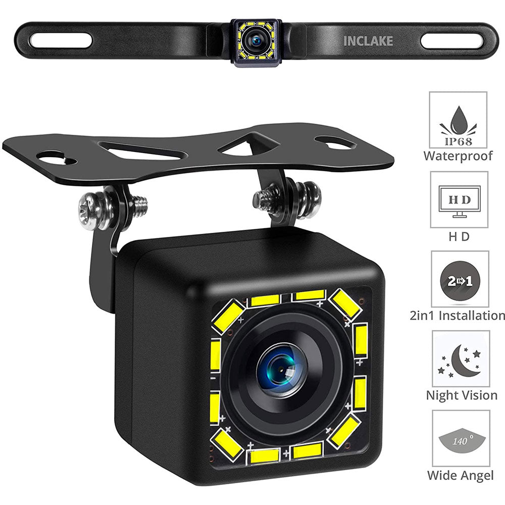 Car Rear View Camera Ultra HD Waterproof 40° Wide View Angle with Multiple Mount Brackets