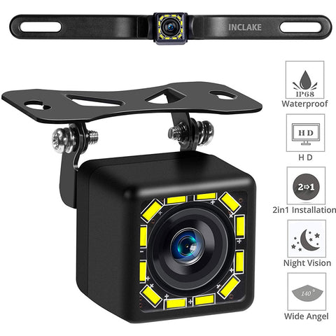 Car Rear View Camera Ultra HD Waterproof 40° Wide View Angle with Multiple Mount Brackets