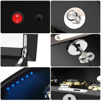 4 Black Piano Wooden Automatic Watch Winder with 6 Storage