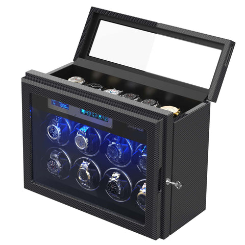 8 Automatic Watch Winder & 6 Storage with Built-in LED