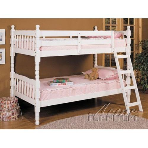 Ecueze Popular Products,Stylish Design,Homestead Bunk Bed Twin Sizes Bed in (White)