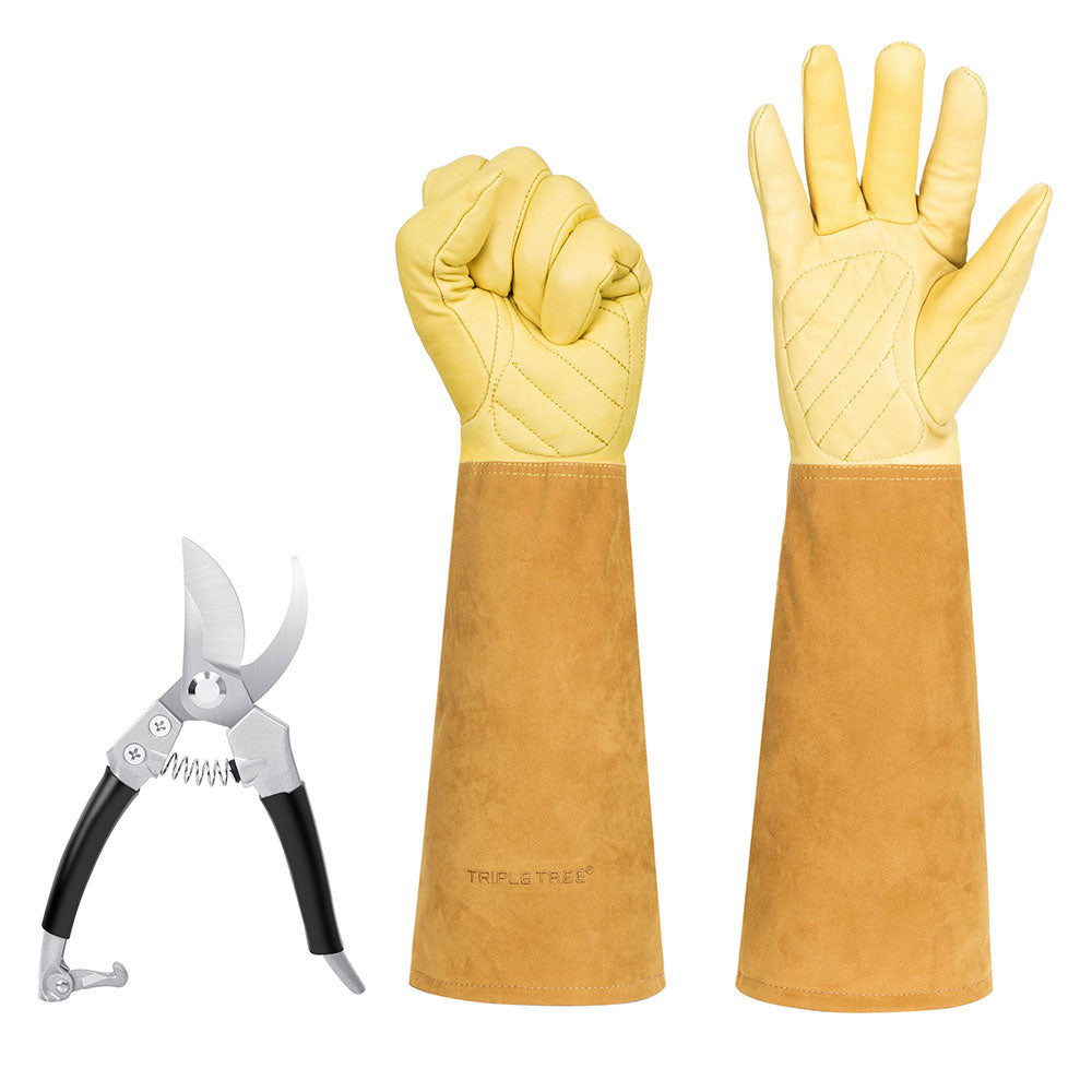 TRIPLETREE Thorn Proof Rose Pruning Gardening Gloves