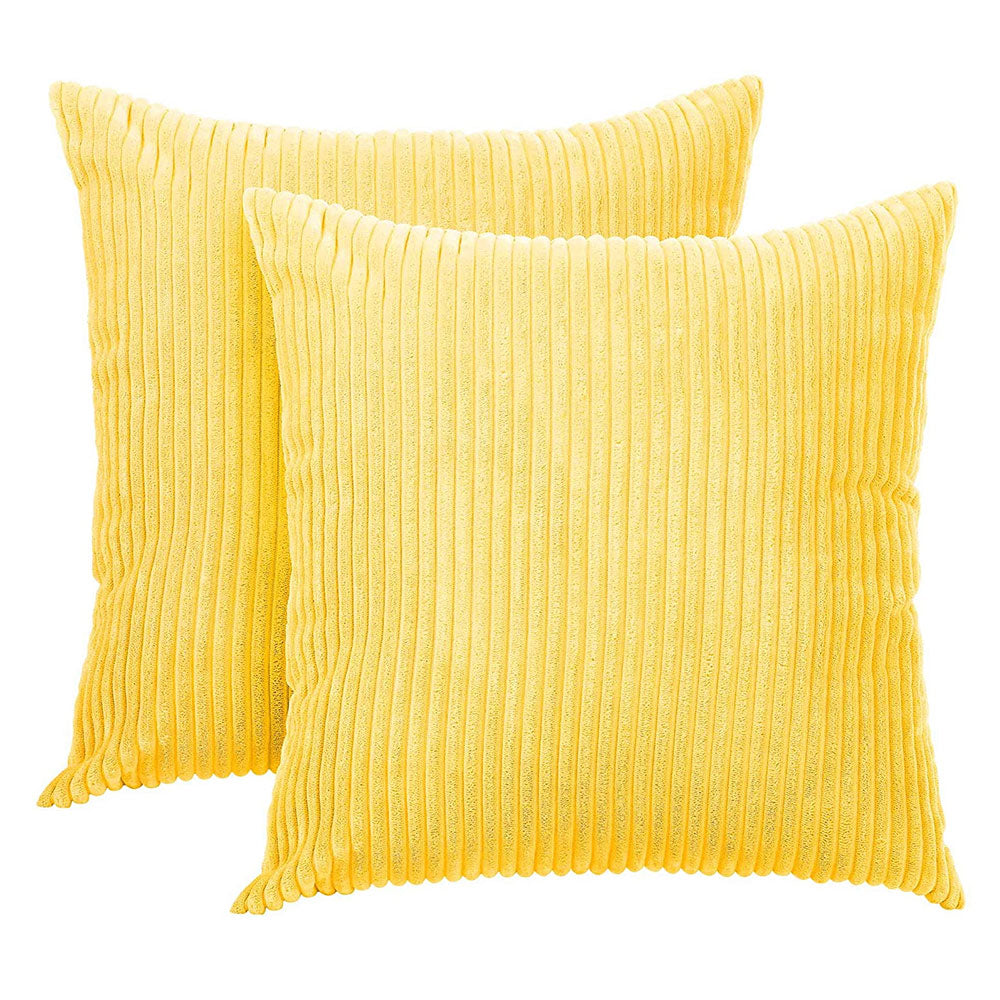 TRIPLETREE Throw Pillow Cover Pack of 2 Striped Corduroy Velvet 18X18 inch