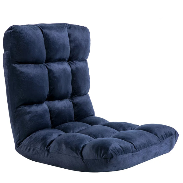 5-Position Adjustable Floor Chair, Folding Padded Gaming Sofa Chair with Memory Foam and Back Support, Lounge Armless Recliner Sofa for Reading Game