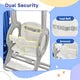 5 in 1 Toddler Swing and Slide Set with Climber, Kids Playground Climber Slide Playset with Safety Belt, Armrest, Basketball Hoop, High Adjustable Baby Swing Set for Indoor Outdoor Backyard, Blue