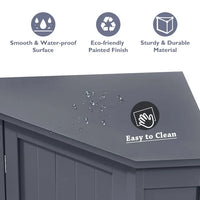 Bathroom Cabinet, Triangle Corner Storage Cabinet with Adjustable Shelf, Modern MDF Board Bathroom Storage Cabinet, Freestanding Small Cabinet with Solid Wood Legs for Bathroom and Living Roome,Gray