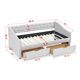 Twin Size Daybed with 2 Storage Drawers, Button Tufted Upholstered Sofa Bed with Nail Head Trim, Daybed with Arms for Bedroom Living Room, 500LBS Weight Capacity, Beige
