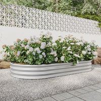 Galvanized Raised Garden Bed Metal Planter Raised Garden Boxes Outdoor, Oval Large Metal Raised Garden Beds for Vegetables, Flowers, Herbs (27cubic feet)