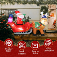 Christmas Inflatables Decoration Outdoor, 7ft Santa Claus and Reindeer Christmas Blow Up Yard Decorations Build-in 8pcs LED Lights, 24W Strong Blower Christmas inflatables Decor for Indoor Party