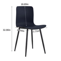 Modern Dining Chairs Set of 4, Curved Backrest Dining Chairs, Plastic Side Chairs, with Comfortable Seat and Metal Straight Legs, for Kitchen Living Room, Matte Black