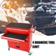 Multifunctional Rolling Tool Cart, Tool Cart with 4 Drawers, Storage Space on Bottom, Lockable Wheels, Mobile Workshop Tool Trolley for Mechanic, Warehouse, Garage, Workshop (Red)