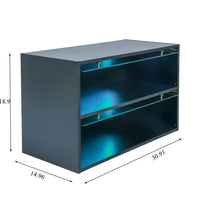 Black Shoe Box with RGB Led Light, 2 Tiers Storage Shoe Cabinet with Flip Glass Door, Free Standing Shoe Rack Shoe Organizer for Entryway Hallway Bedroom Small Space