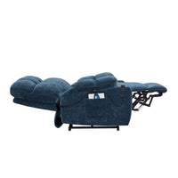 Flat Sleeping Dual OKIN Motor Power Lift Recliner Chair with Heat Massage for Elderly,Infinite Position Lay Flat 180° Recliner Chair,Soft Fabric Electric Recliner Sofa Chair for Living Room,Blue