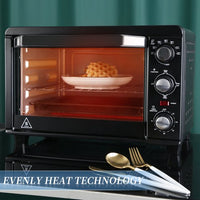 Toaster Oven 20Litres Capacity, Multi-function Stainless Steel Finish Timer-Bake-Broil-Toast Setting,1200W, 16x11in,Black,Extra Large