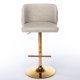 2PCS Swivel Bar Stools, PU Leather Height Adjustable Bar Chairs with Rivets, Counter Stools with Padded Seat & Gold Metal Legs,Button Design Side Chairs,for Home Bar Dining Room